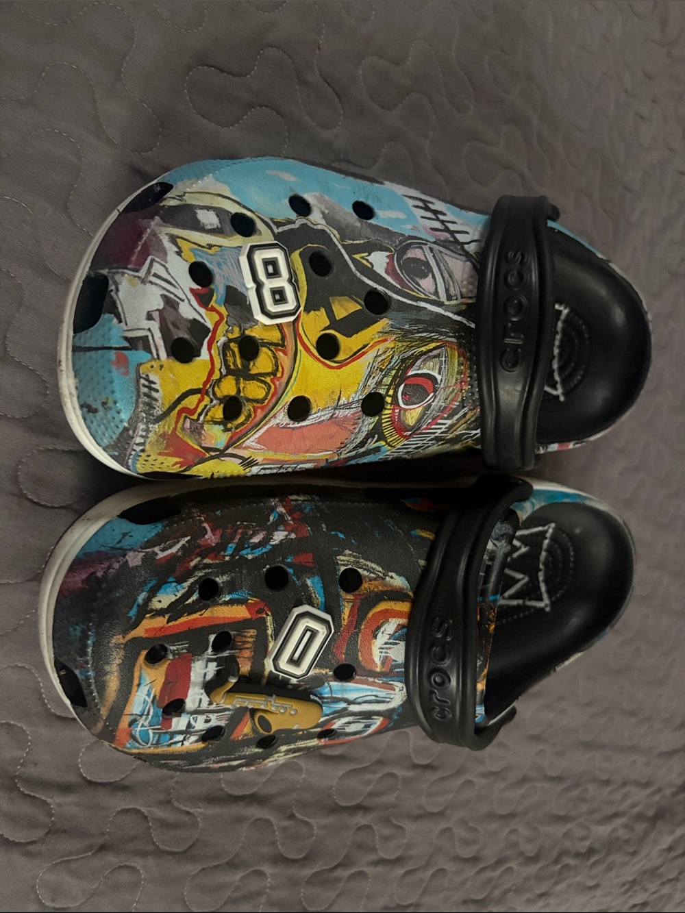 Mens Colorful Graphic Clog Sneakers - Black Strap